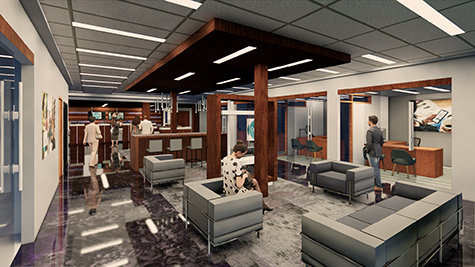 Artist rendering of interior of new OnPoint North Lombard Branch