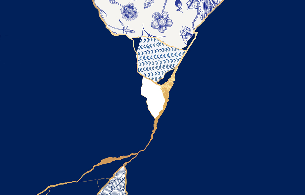 artistic imagery symbolizing the practice of kintsugi