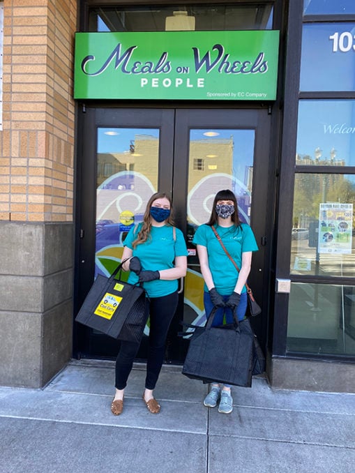 OnPoint employees volunteer for Meals on Wheels Portland to deliver food to vulnerable seniors during the COVID-19 pandemic.