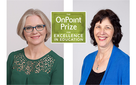 Portrait photos of 2020 Educator of the Year winners, Kerryn Henderson and and Carol Biskupic Knight