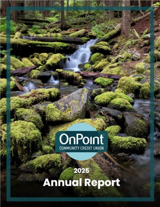 2025 Annual report cover onpoint community credit union