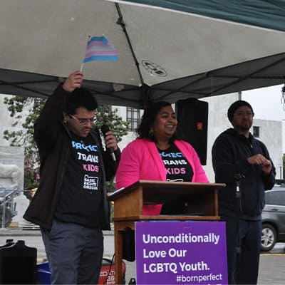 Woman presenting at Oregon Basic Rights in Salem, Oregon Capital