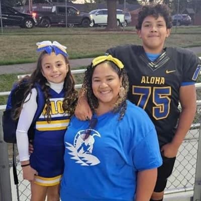 Sarah Caulton and her two kids