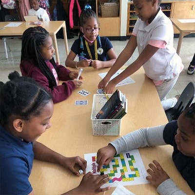 Kids working on a science project