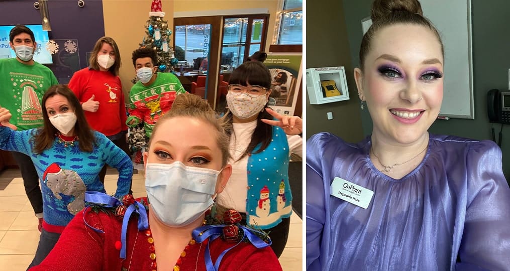 Photo collage of Stephanie Hess and her team