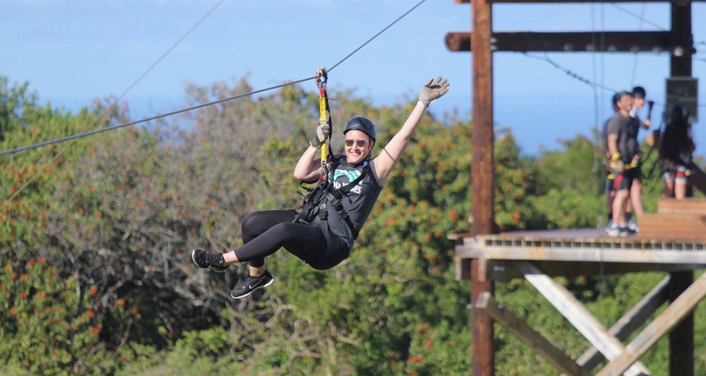 April Weissert employee spotlight_April zipline photo