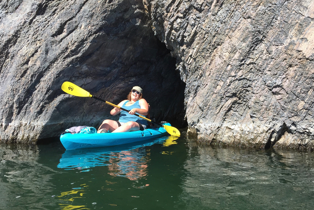 Bonnie Pearce Employee Spotlight_Bonnie laughing on a canoe