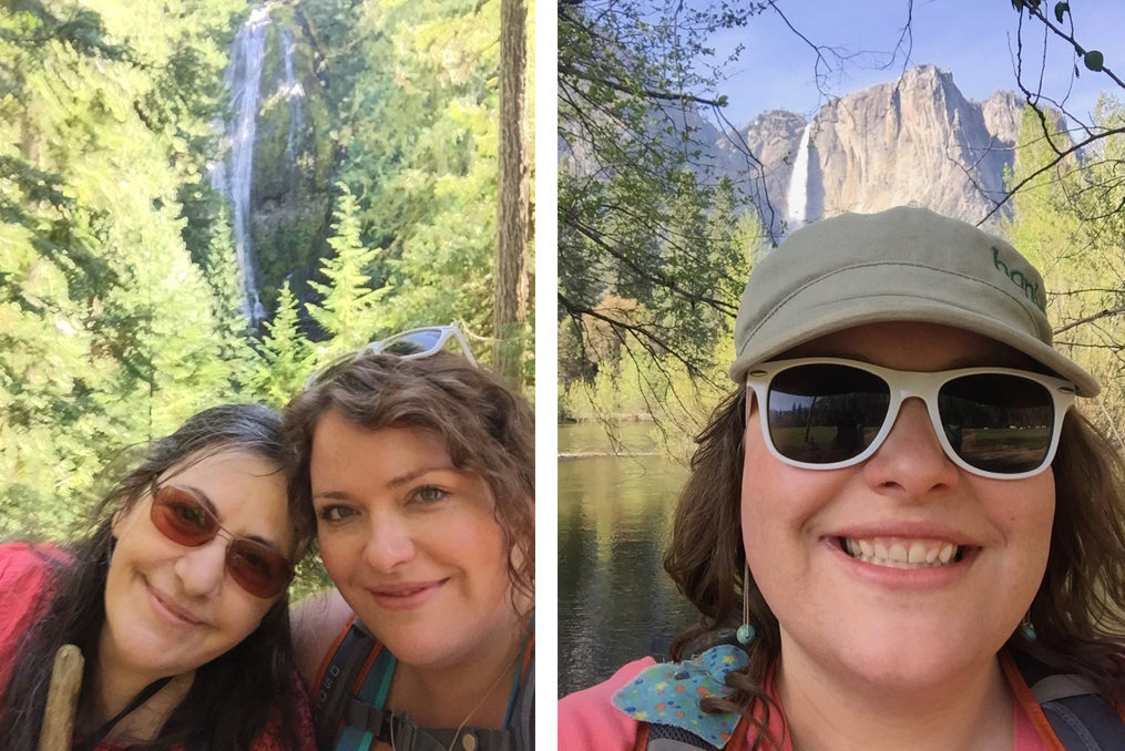 Bonnie Pearce Employee Spotlight_Bonnie with her mother and waterfall background