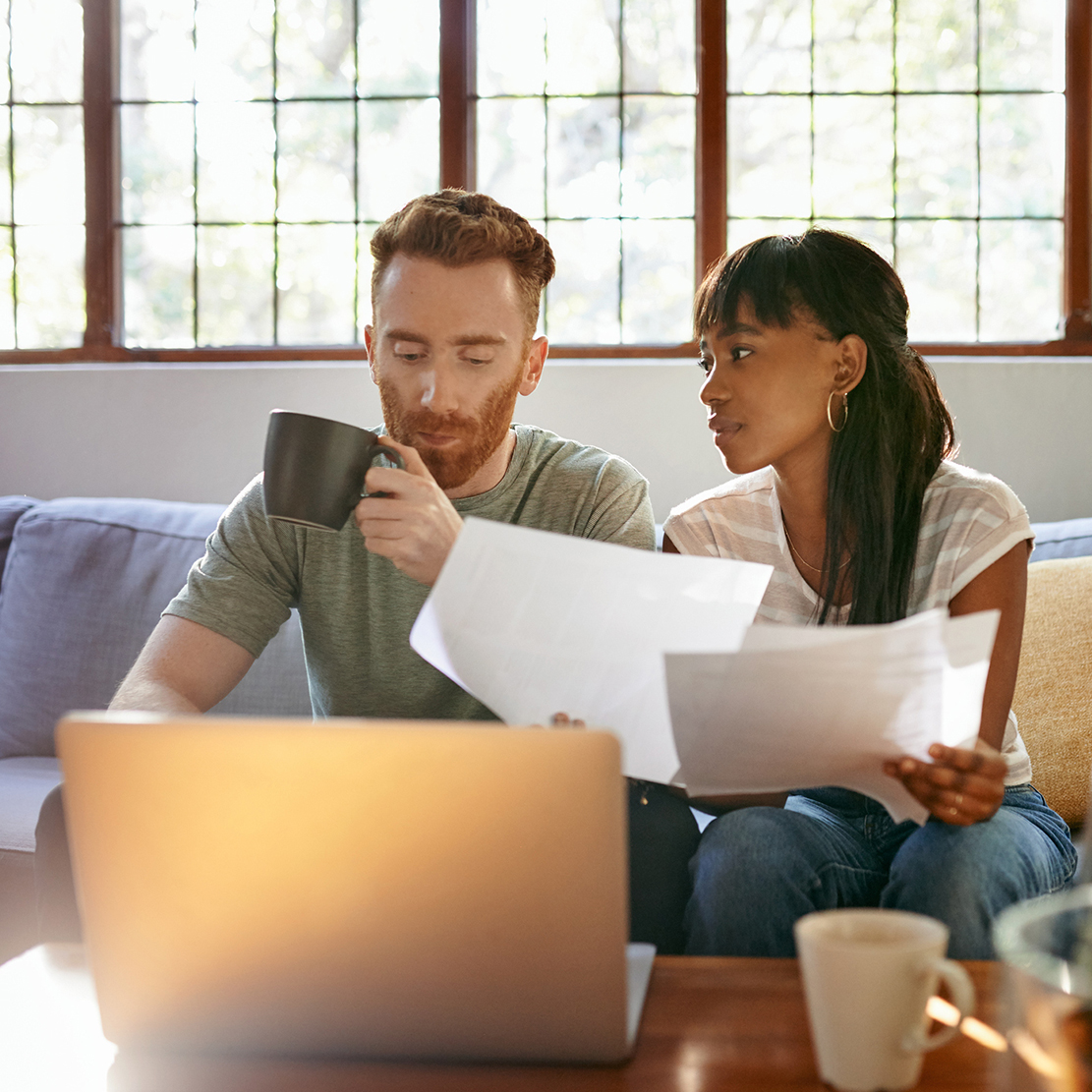 The difference between good and bad debt_Man and woman discussing finances together