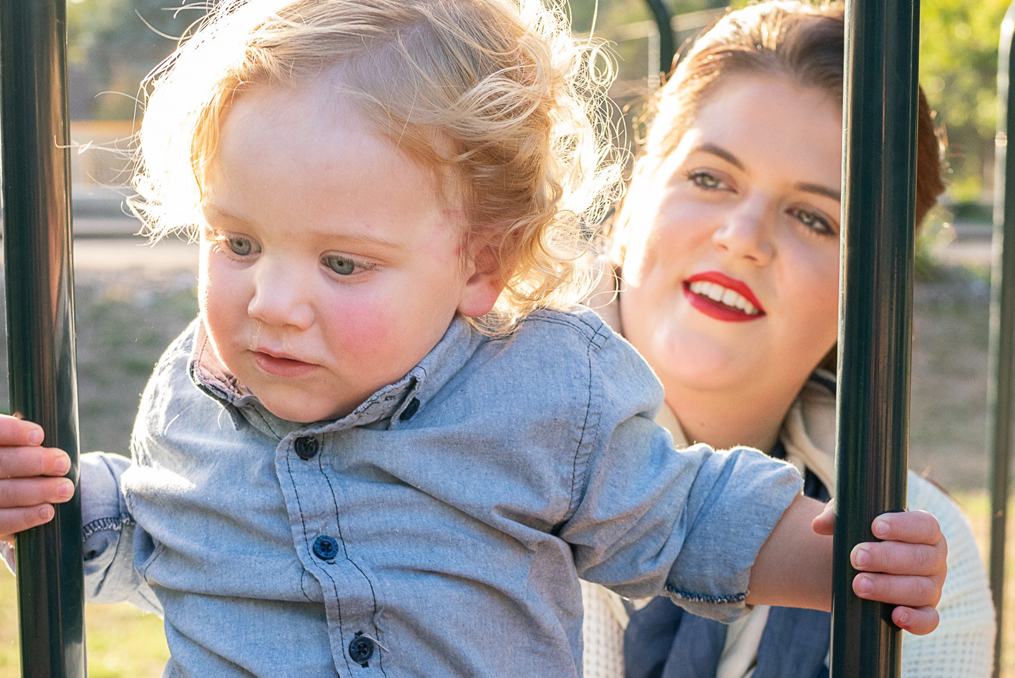 Lucy at the park with her son