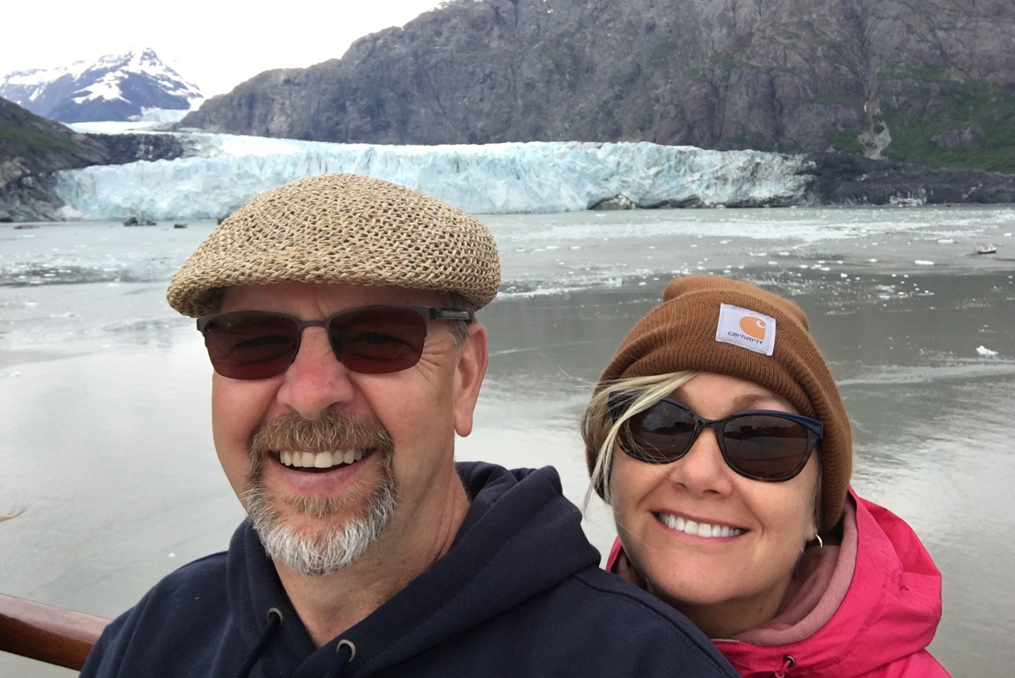 Kelle Summerfield with her husband on a boat