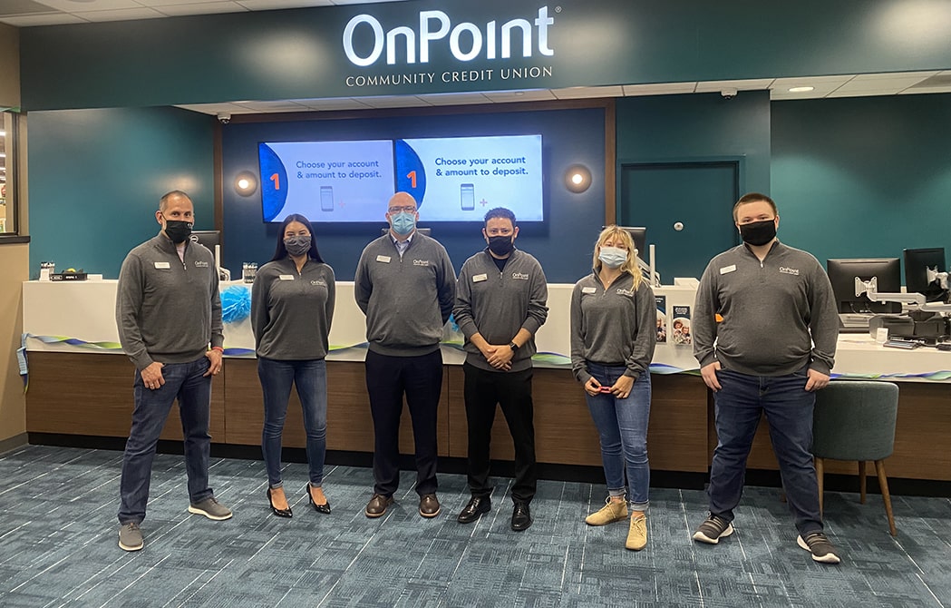 Burlingame Branch employees celebrate opening the new OnPoint branch