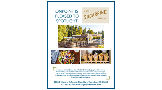 Example of OnPoint Business Spotlight Poster featuring Sugarpine Drive-in