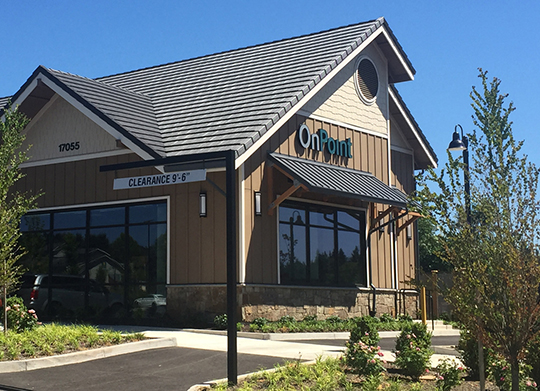 Exterior of OnPoint Happy Valley Branch at drive-thru entrance