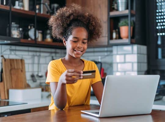 teenager teen using debit card mobile banking digital banking onpoint