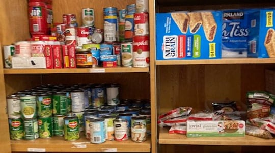 Close up of food pantry for Buena Vista