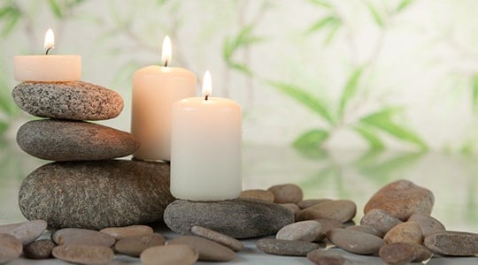Stones and candles