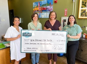 onpoint community giving and funding new avenues for youth portland check presentation alexa wiles