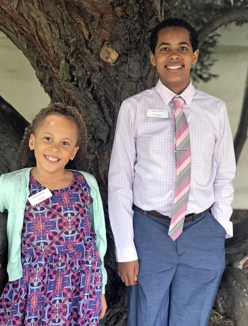 Chelsea Johnson's two children at OnPoint's take your child to work day 2019