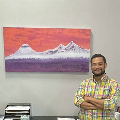 Nick D'Innocenzo employee spotlight with painting onpoint community credit union