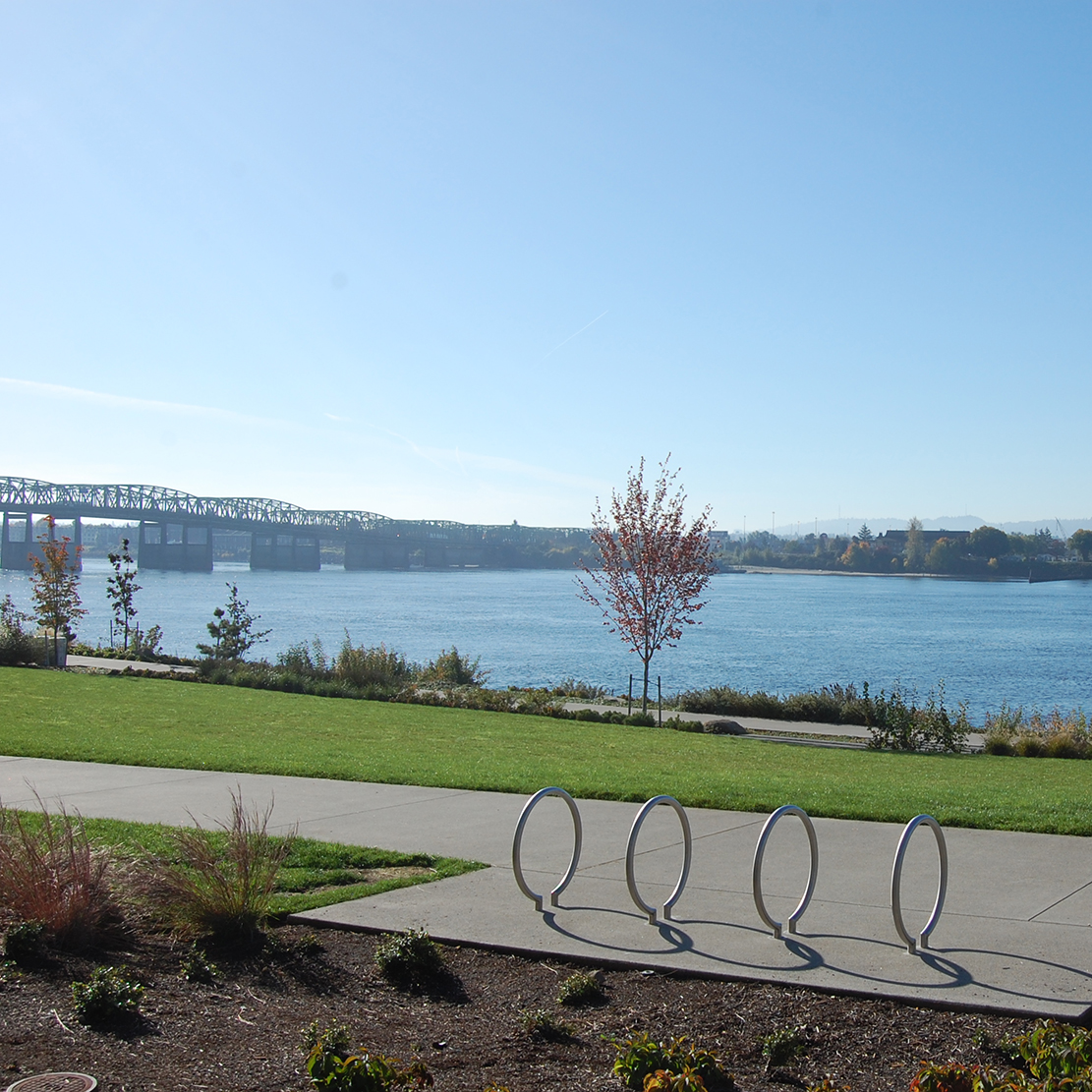 Vancouver Waterfront area showing Columbia River and I-5 Bridge