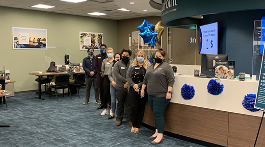 Hollywood Branch Staff in front of teller row