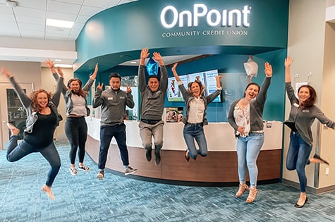 OnPoint Johnson Creek Branch team celebrate the opening of their new branch.