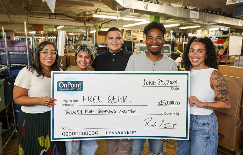 Free Geek funding from onpoint check presentation
