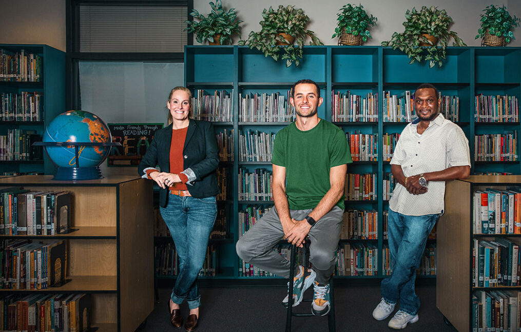 2021 Educator of the Year winners, Addie Lydon, Travis Rooke-Ley, and Lionel Clegg