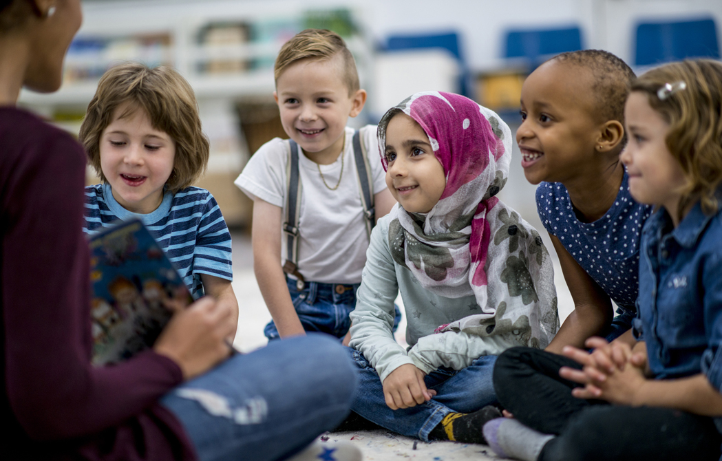 Group of kids at story time