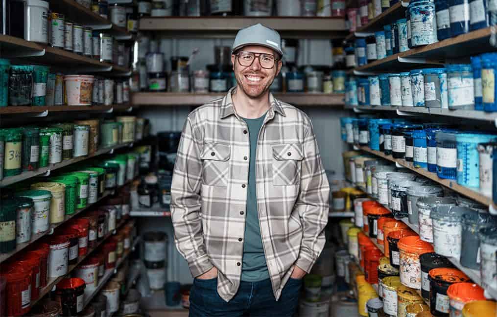 Small business financing onpoint business owner painter in paint shed