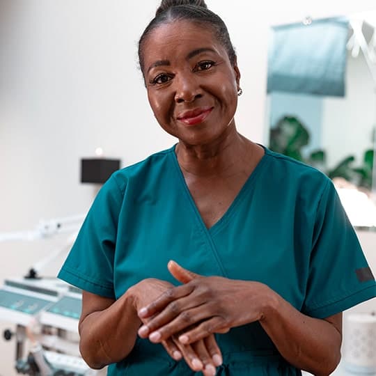 Woman-in-Teal-Scrubs