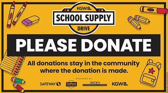 School supply drive KGW onpoint community credit union 2025