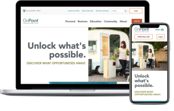 Image of new website home page on laptop and mobile
