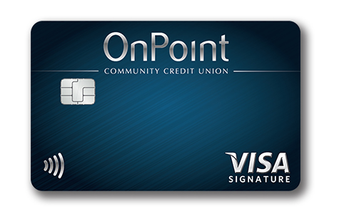 Image of blue OnPoint Signature Visa with Cash Back Rewards