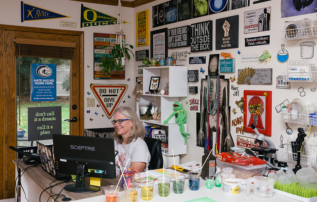 Kerryn Henderson at her school office desk