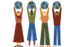graphic of 4 individuals holding globes above their heads