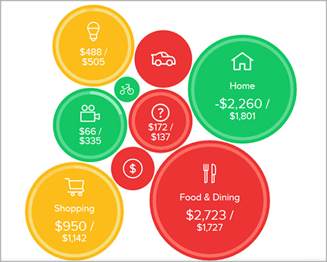 Example image of budgeting tool within Digital Banking