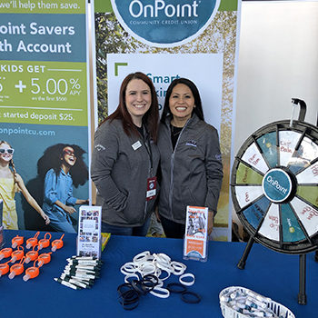 LeeAnn Baker with a co-worker at an OnPoint event.