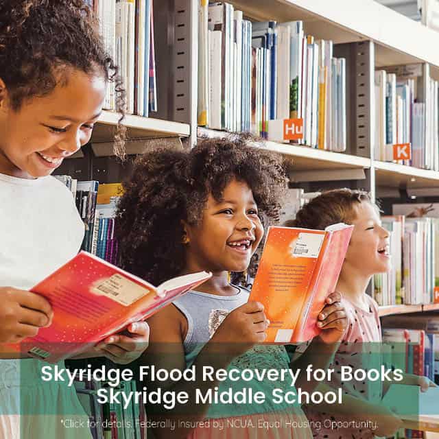 Skyridge Middle School - kids reading in the library