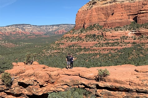 Laurissa Bybee with her husband hiking in Sedona.