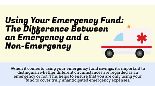 Using your emergency fund: the difference between an emargency and a non-emergency