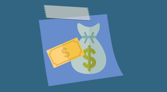 icon of dollar and money bag