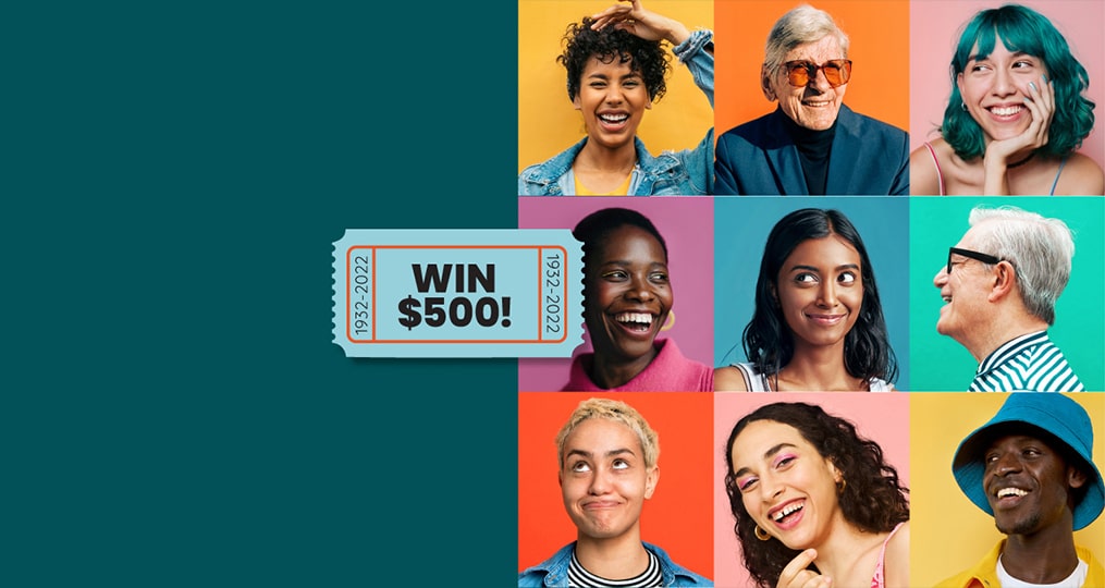 Win-500-hero-grid of 9 smiling faces and a winning ticket