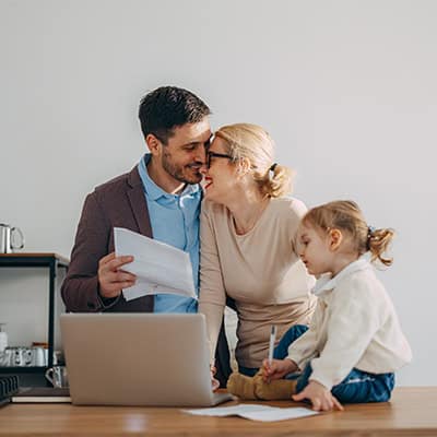 family happy credit score going up blog