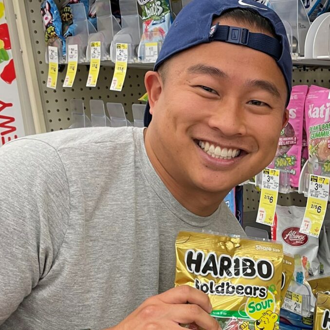 Employee spotlight with Brian Clemmons-Brian enjoying Haribo gummies