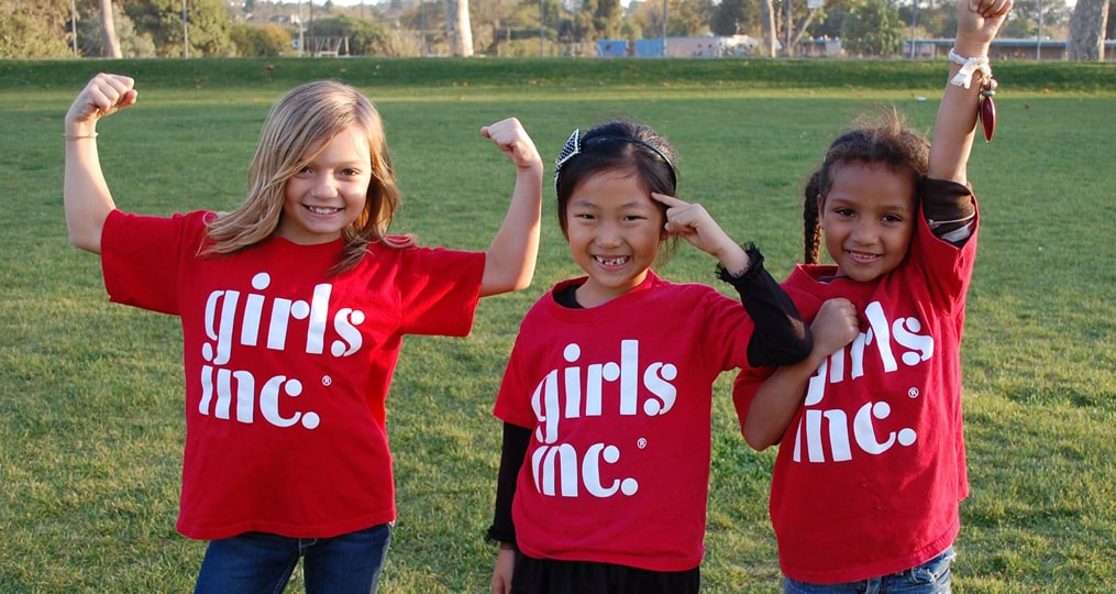 OnPoint's 2021community giving campaign-young girls showing empowerment while wearing girls inc shirts