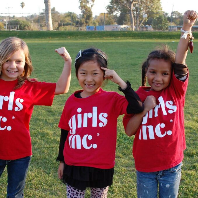 OnPoint's 2021community giving campaign-young girls showing empowerment while wearing girls inc. shirts