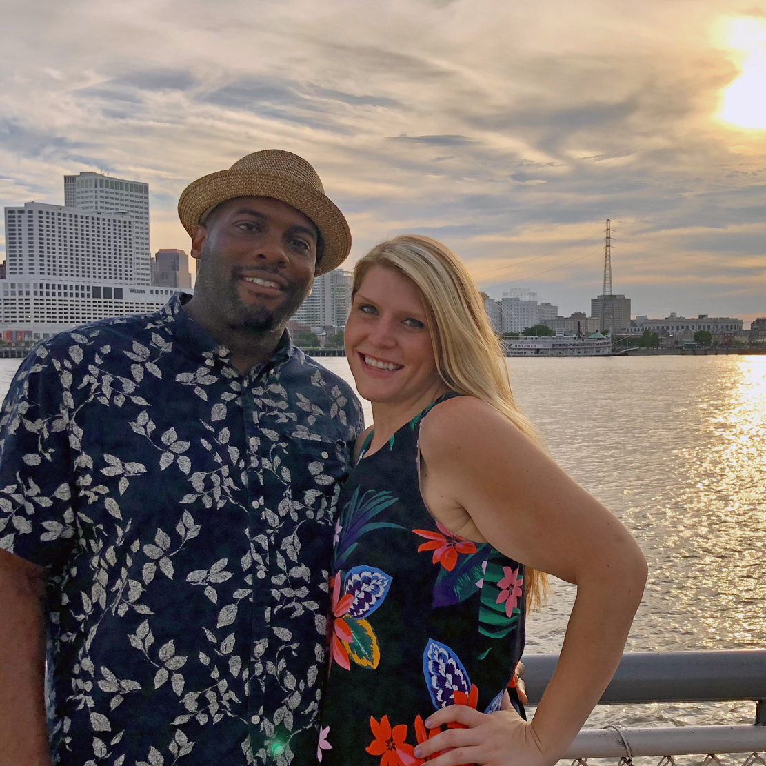 Alex Fischer ocean sunset with her husband