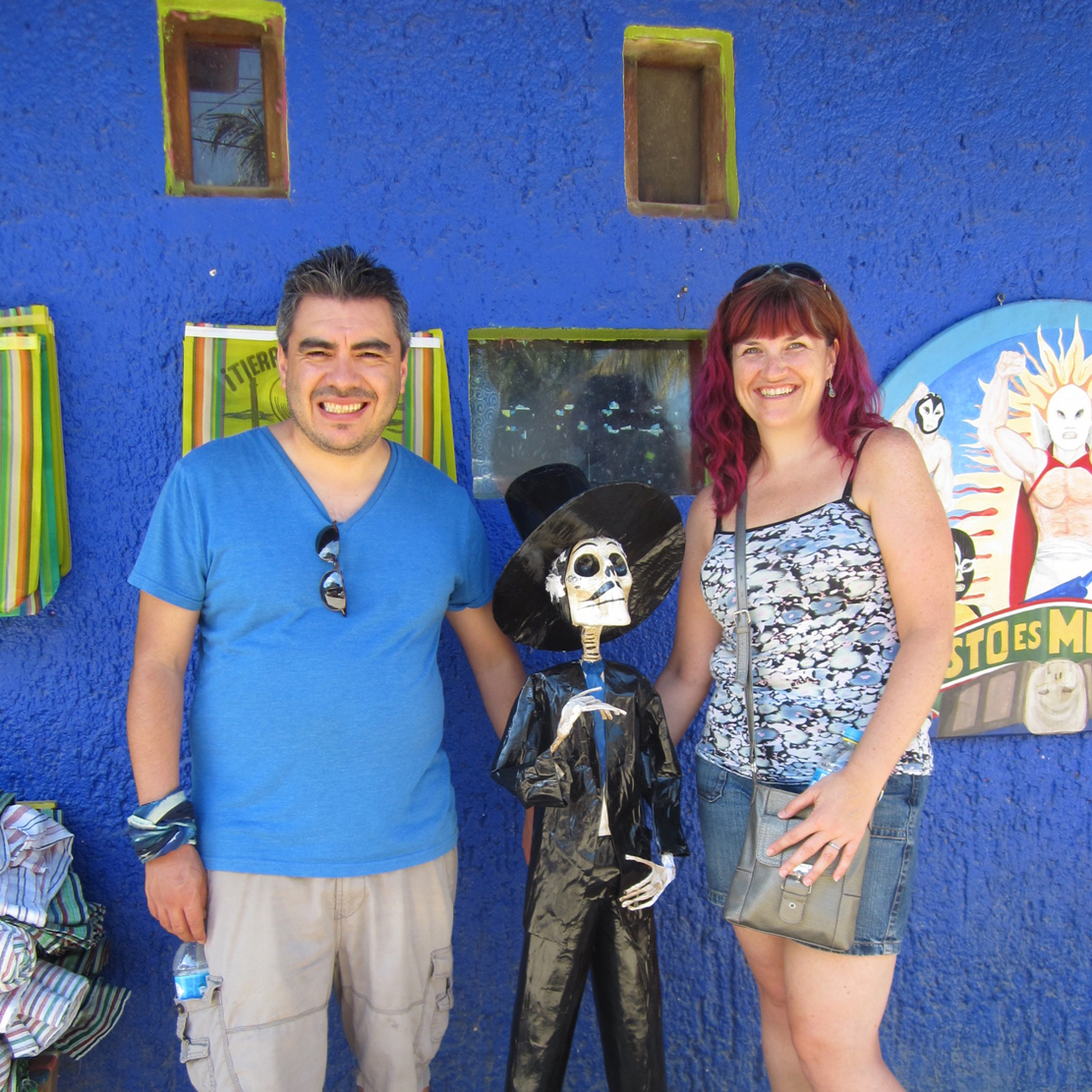 Alisha Churbe in Mexico with her husband